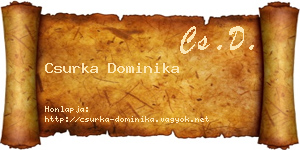 Csurka Dominika névjegykártya